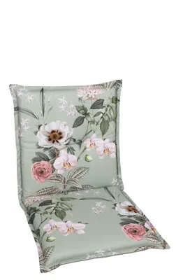 Produktbild von GO-DE Textil, Sesselauflage Niederlehner, Einzelset, Farbe: salbei, Maße ca.: 100 cm x 50 cm x 7 cm, Rückenhöhe: 52