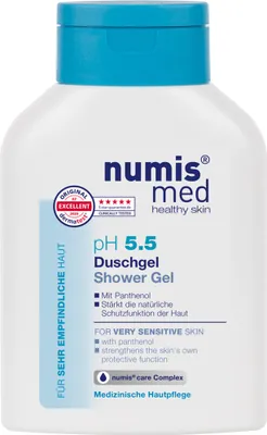 Produktbild von numis med Duschgel ph 5.5 - Hautberuhigendes Shower Gel für sehr empfindliche & sensible Haut - Hautpflege 1x 200 ml