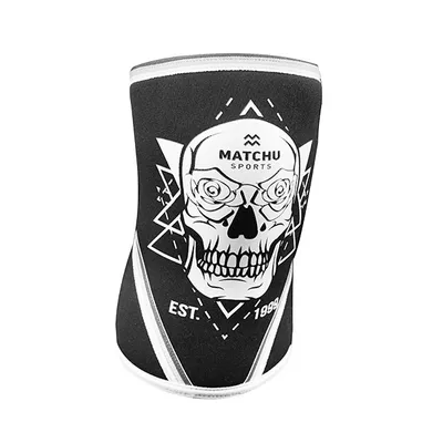 Produktbild von Matchu Sports Fitness Kniebandage L Größe Skull - Kniestütze - Knie Sleeve für Männer und Frauen