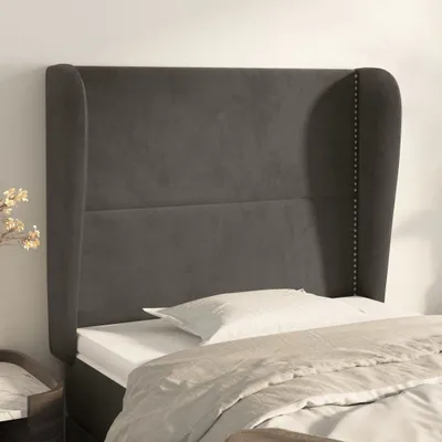 Produktbild von The Living Store Kopfteil mit Ohren Dunkelgrau 103x23x118/128 cm Samt