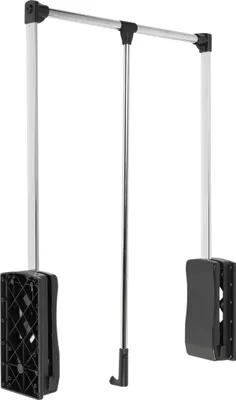 Image de GTV - Elévateur de penderie avec vérins à gaz, largeur réglable 645 mm - 910 mm en acier, noir