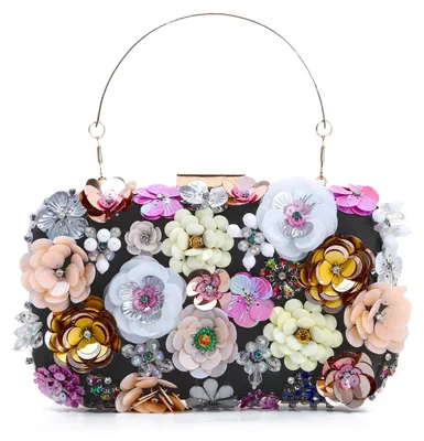 Produktbild von Solidchoice – Blumen-Clutch mit Pailletten, ideal für Hochzeiten und Festlichkeiten
