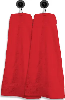 Produktbild von 2 Gästetücher Gästehandtücher rot 30x50 cm Set Baumwolle Handtücher Frottee