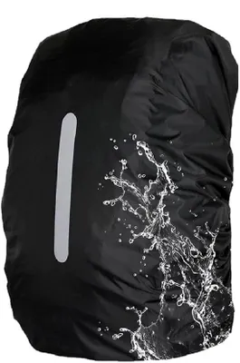 Immagine prodotto di Dailygoody - Copertura impermeabile per zaino - Copertura impermeabile per zaino - Copertura riflettente per zaino - Nera - Copertura antipioggia elastica - Adatta per escursioni