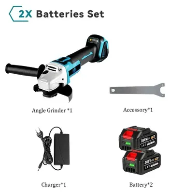 Obrázek produktu pro Přesná úhlová bruska - 125 mm - Bezdrátová bruska - 18V - Motor bez kartáčků - 8500 otáček za minutu - 3000 W - 3 rychlosti