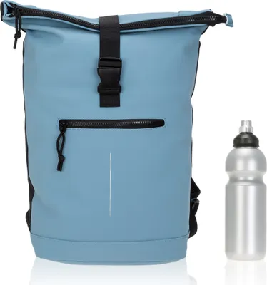 Produktbild von Rucksack Plane Time Bag Mart Kurierrucksack Roll-top Fahrradrucksack Freizeitrucksack Sport Fitness Reise 511135 28 Hellblau + Flasche