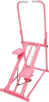 Obrázek produktu pro Stepper – skládací fitness stroj na schody – maximální zatížení 100 kg – 3 úrovně odporu – tichý domácí trenažér – růžový