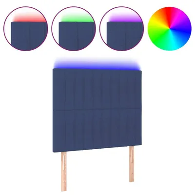 Produktbild von LED Kopfteil Blau 100x5x118/128 cm Stoff
