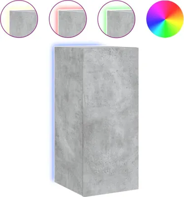 Produktbild von vidaXL TV-Wandschrank mit LED-Leuchten Betongrau 30,5x35x70 cm