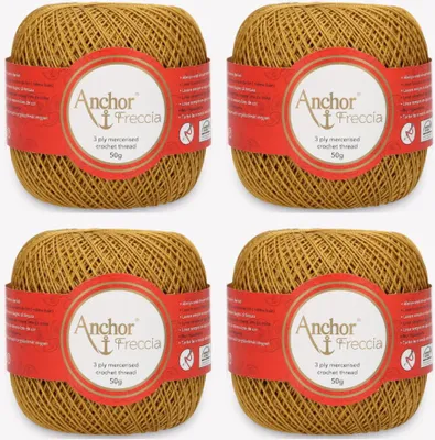 Produktbild von 4 Knäuel Anchor Freccia 12 – Baumwollgarn für feines Häkeln (Farbe 00907)