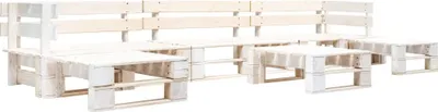 Produktbild von 6-tlg. Paletten-Lounge-Set Holz Weiß