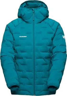 Türkisfarbene Mammut Sender IN Hooded Jacket mit Kapuze und durchgehendem Reißverschluss