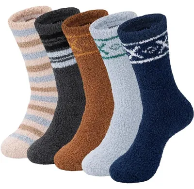 Produktbild von Plüschsocken Winter Tiermotive 5 Paar Stripe2 Einheitsgröße