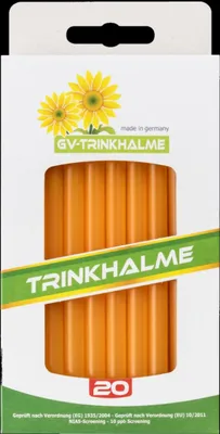 Produktbild von Mehrwegtrinkhalm aus -Kunststoff, 140 mm, orange, 20 Stück