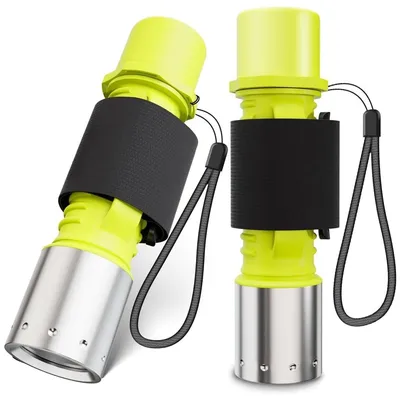 Produktbild von 2er Set Tauchertaschenlampe 1000 Lumen T6 LED wasserdichte Taschenlampe für Tauchen Schnorcheln und Outdoor Notfälle