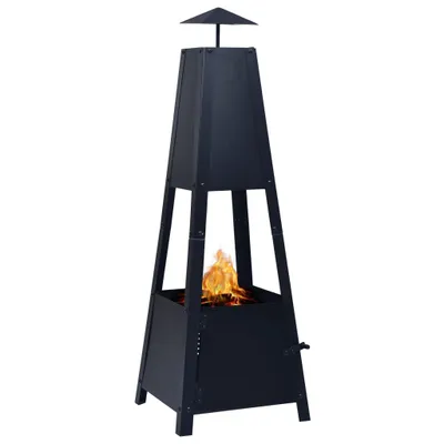 Immagine prodotto di The Living Store Focolare nero 35×35×99 cm in acciaio
