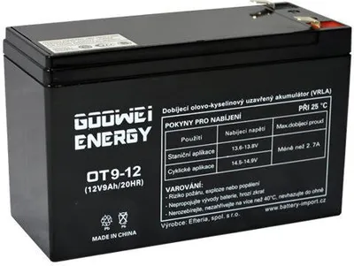 Obrázek produktu pro GOOWEI ENERGY Bezúdržbový olověný akumulátor AGM OT9-12 F2, 12V, 9Ah
