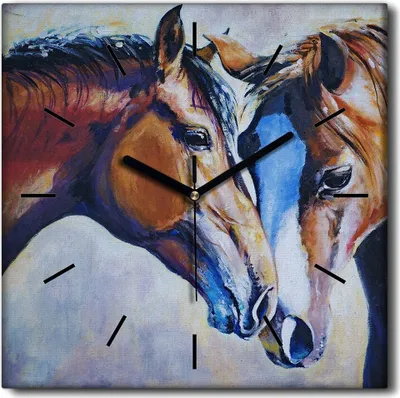 Produktbild von Coloray Uhr auf Leinwand 30x30 cm Wand Uhr Dekoration Wohnzimmer Segeltuch schwarze Hände -Tiere