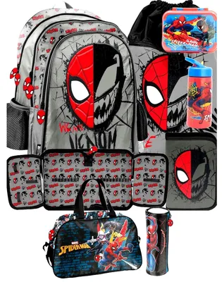 Produktbild von 7tlg SPIDER-MAN Schulrucksack set Rucksack Schulranzen Federtasche Sportbeutel SPIDERMAN SPIDER MAN schultasche fur JUNGEN