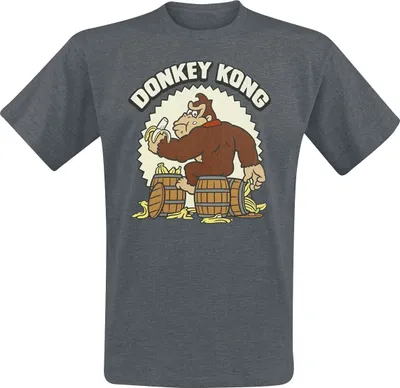 Produktbild von Super Mario T-Shirt Herren Donkey Kong dunkelgrau meliert M