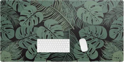Produktbild von Tropische Blätter – Schreibtischunterlage – Rutschfeste Tischunterlage – Schreibtischmatte für Büro & Zuhause – Schreibunterlage – Mauspad – Tischmatte – 120 x 60 cm