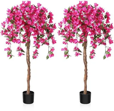 Image de Fleur artificielle rose de 120 cm pour l'intérieur et l'extérieur