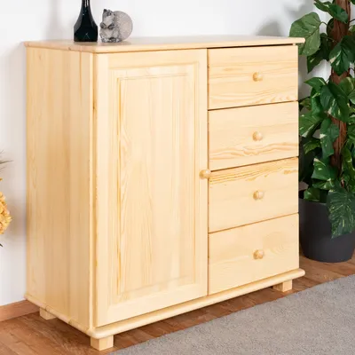 Produktbild von Sideboard, Kiefer massiv, Breite: 100 cm, Farbe: Natur