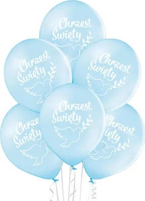 Zdjęcie produktu dla balony 30 cm Chrzest Św. niebieskie 6szt.
