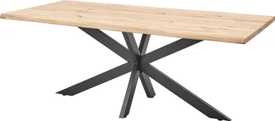 Produktbild von Esstisch 200x100cm, Eiche massiv geölt mit Baumkante, NEWBURGH-119