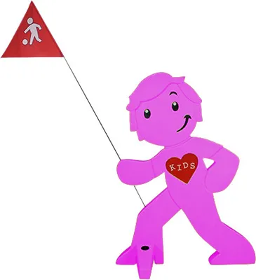 Produktbild von StreetBuddy - Warnfigur, Warnaufsteller, Warnschild für Kindersicherheit (Magenta)