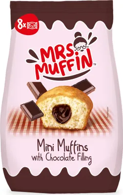 Produktbild von Mrs. Muffin Mini Muffins mit Schokoladenfüllung saftig fluffig 200g