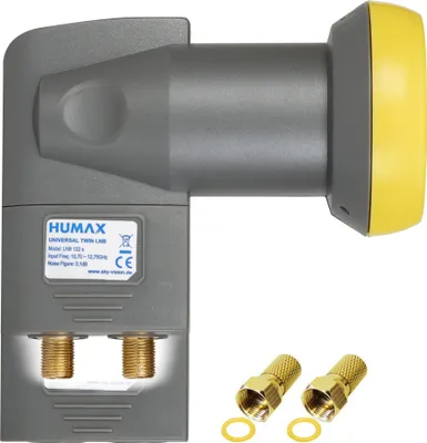 Produktbild von Humax Twin Universal LNB, 2 F-Stecker, Integrierter Wetterschutz, LTE-Filter