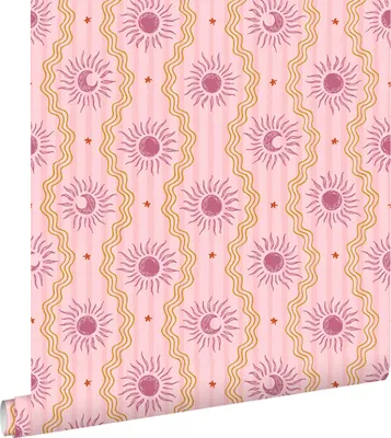 Produktbild von ESTAhome Tapete Retro-Ornamente Lila, Rosa und Gelb 50 x 900 cm