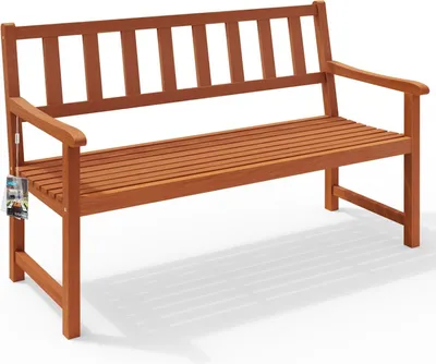 Image de Banc de jardin 2 places en bois d'acacia, 122 cm