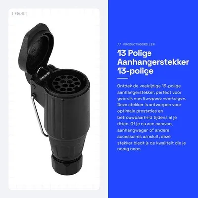Produktbild von 13-poliger Anhängerstecker für 12V Fahrzeuge - Kunststoffsteckeradapter
