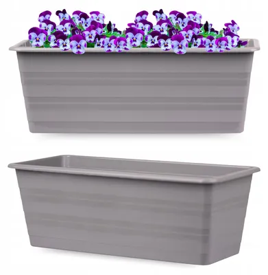 Image de Pot de balcon OMAGO moderne et résistant 40 cm gris