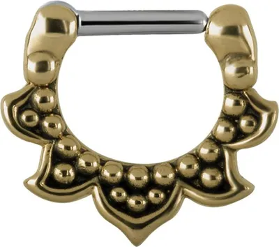 Produktbild von Karisma Edelstahl Gold Septum Clicker Segment Ring Nasenring Nasenpiercing Tribal - 1,2x8mm RSRX - code-05