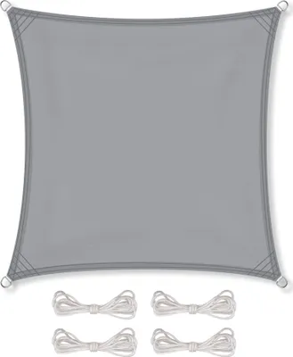 Produktbild von Sonnensegel PES Quadrat 2,6x2,6 hellgrau Polyester 160g/m²