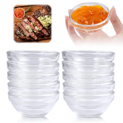 Productafbeelding van Solidchoice - Set van 10 Glazen Dipschalen met Diameter van 7,5 cm