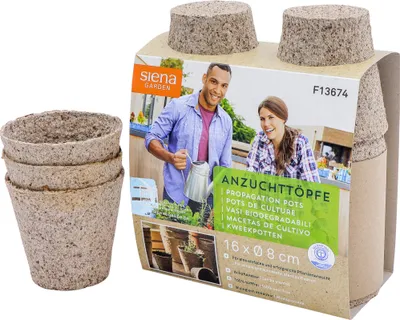 Produktbild von SIENA GARDEN 16 Anzuchttöpfe Ø 8 cm rund