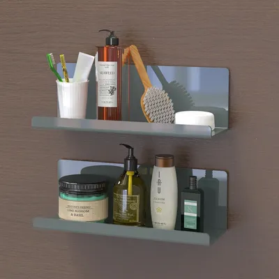 Produktbild von Wandregal Acryl Grau 30cm 2 Stück zum Kleben ohne Bohren