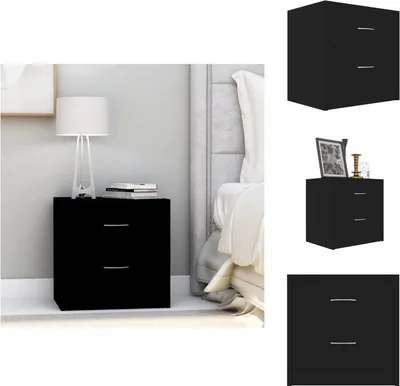 Zdjęcie produktu dla vidaXL Stolik nocny czarny 40x30x40 cm materiał drewnopochodny - Stoliki nocne