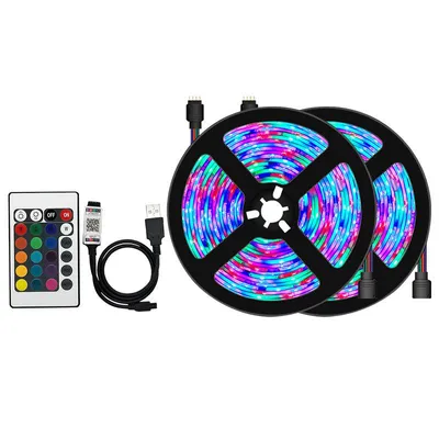 Produktbild von ZELURXX Intelligente Musik-Stimmungslichtleiste, RGB LED-Streifen, Farbsteuerung, mit Fernbedienung und APP-Steuerung, für Heim- und Partydekoration