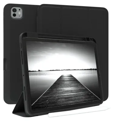 Produktbild von EAZY CASE Smartcase mit Stifthalter für Apple iPad Pro 11 (2024) Hülle mit Stifthalterung, Tablet Cover aufstellbar  11 Zoll in Schwarz