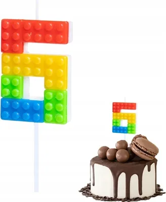 Obrázok produktu pre Lego Narodeninová Sviečka Číslo 6 Farebná Na Narodeninovú Oslavu