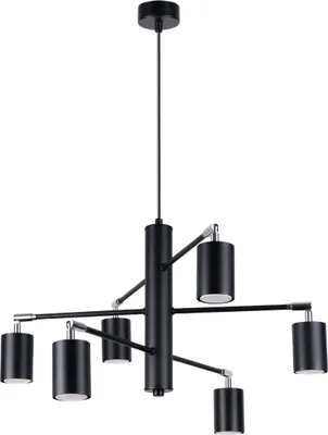 Produktbild von Kronleuchter LEMMI 6 schwarz 6xGU10 10W Stahl 125x77x77cm Sollux Lighting