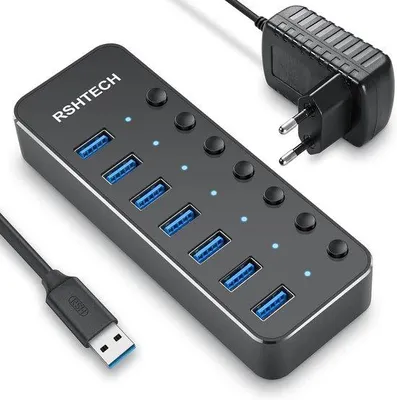 Obrázok produktu pre Univerzálny USB rozbočovač s nabíjačkou pre notebooky a počítače