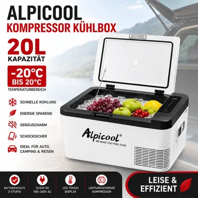 Produktbild von Auto Kühlbox Kompressor Kühlschrank 20L Tragbare Gefrierbox -20℃ 20℃