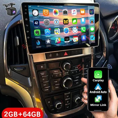 Produktbild von Autoradio 9 Zoll für Opel Astra J 2009-2014 Android 14 Touchscreen mit Apple Carplay Android Auto GPS Navigation Bluetooth 64GB WLAN Lenkradsteuerung 2 DIN