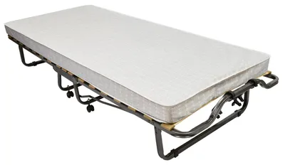 Klappbett 80x200 cm, Metallgestell anthrazit, Matratze hellgrau